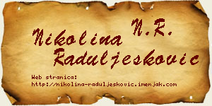 Nikolina Raduljesković vizit kartica
